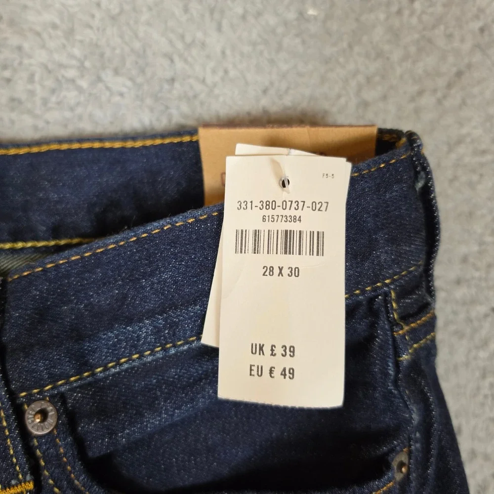 Hollister Classic Straight Jeans Mens 28x30 Indigo Blue NWT 100% Cotton 331-380